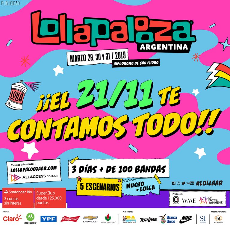 ¡El lineup del Lollapalooza ya tiene fecha de lanzamiento!